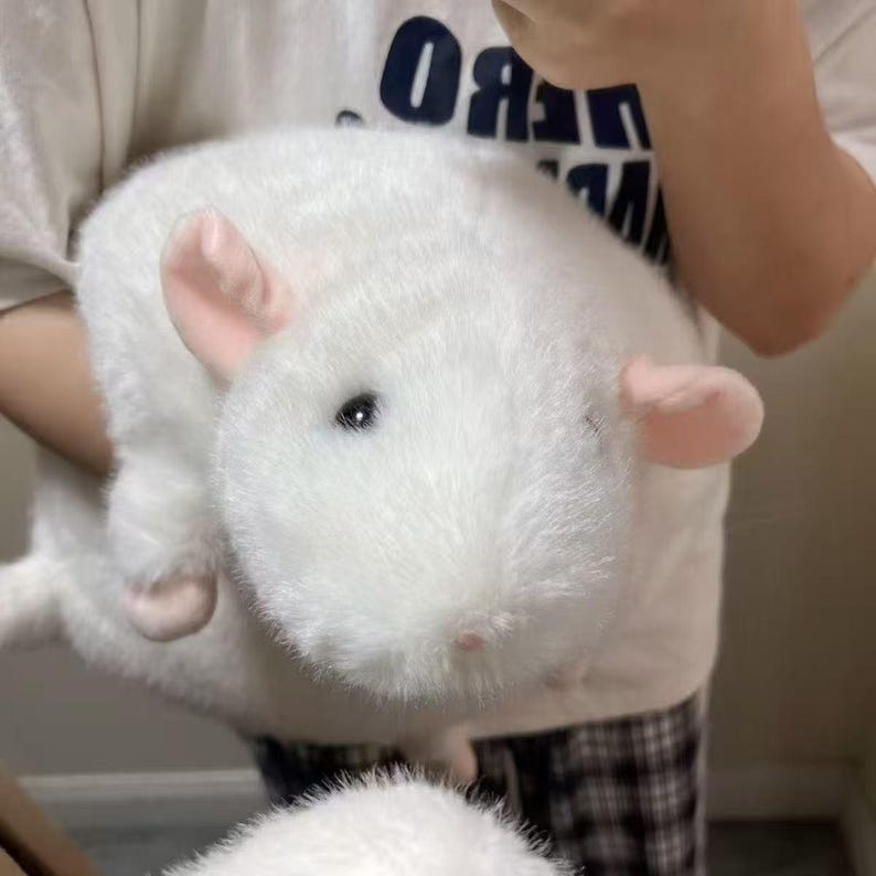 Realistic Rat Plush Toy, Soft Stuffed Animal, Lifelike Rodent Pillow ...