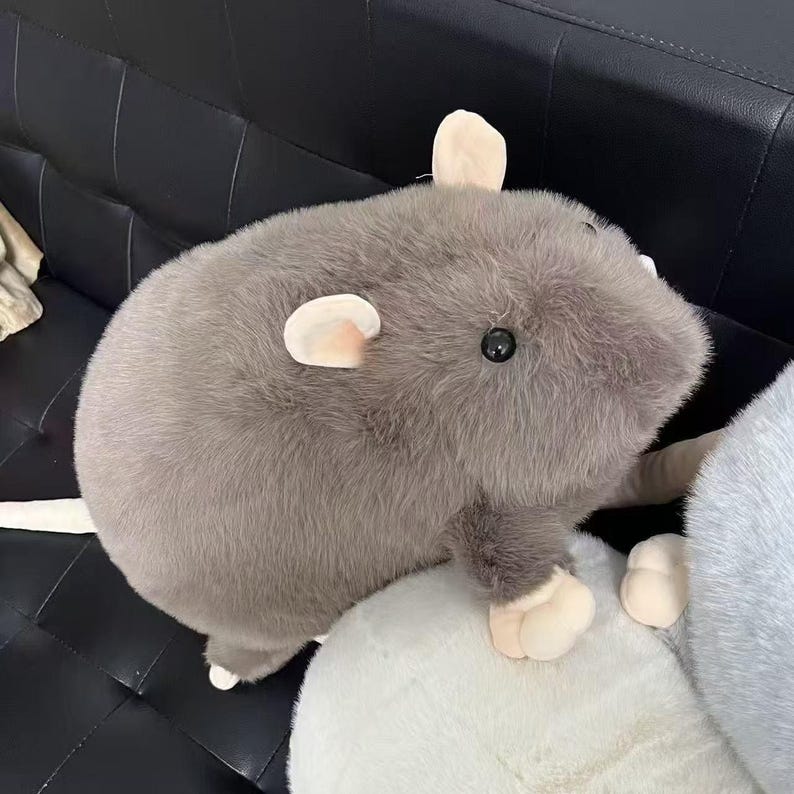 Realistic Rat Plush Toy, Soft Stuffed Animal, Lifelike Rodent Pillow ...