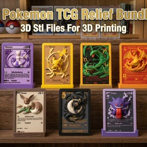 7 Paquetes de cartas coleccionables de Pokémon TCG en formato STL, descarga digital de Pokémon