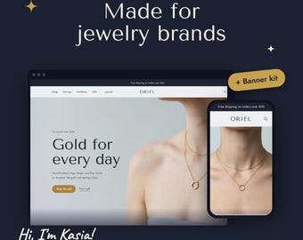 Jewelry Shopify Theme, Minimalist Editorial Website Template for Online Store, Luxury Boutique E-commerce Design | Trove (4 Styles)