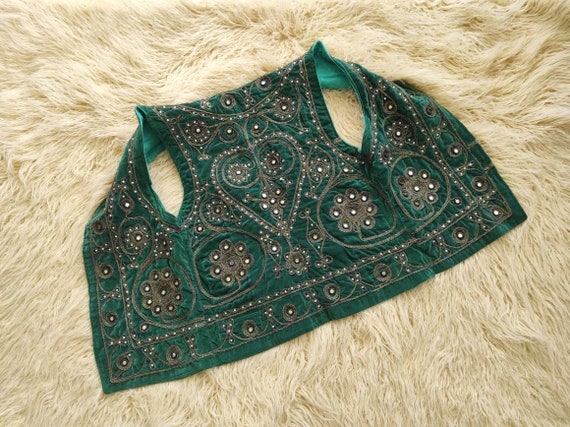 70's RARE Afghan Folk Ornate Green Velvet Embellished - Etsy