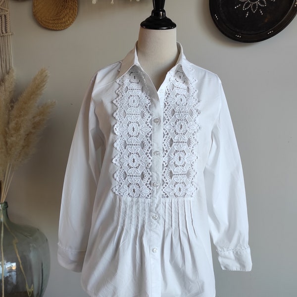 Dressy Lace & Pintucks Bobby Suit - White