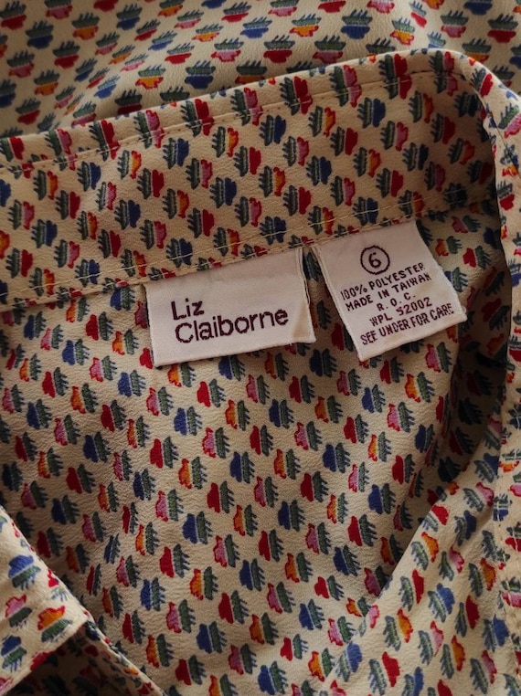 Liz Claiborne Cream/multi color stormy clouds nov… - image 3