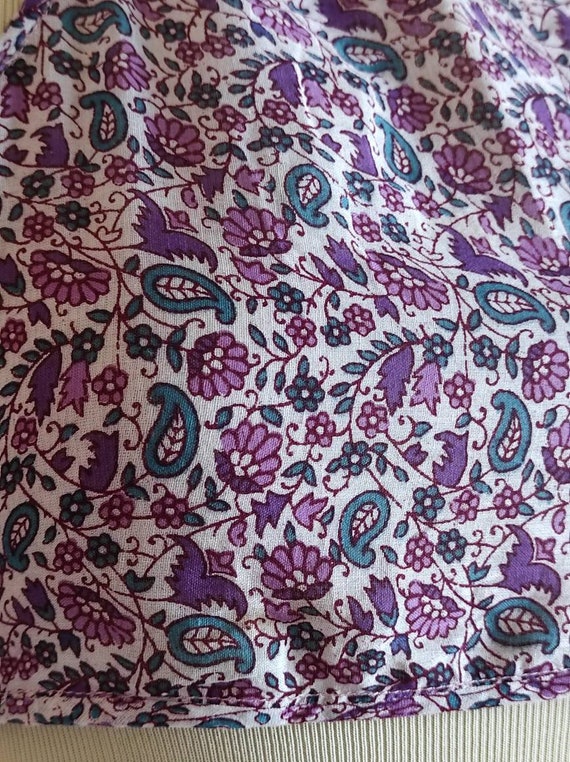 90's India Deadstock sweet floral/paisley purple/… - image 4