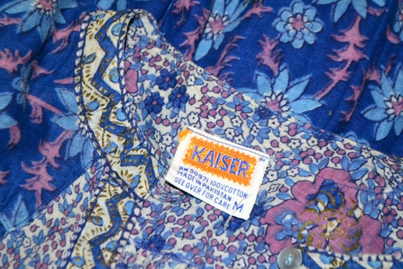 70's 80's Kaiser Pakistan blue/pink/white soft sh… - image 6