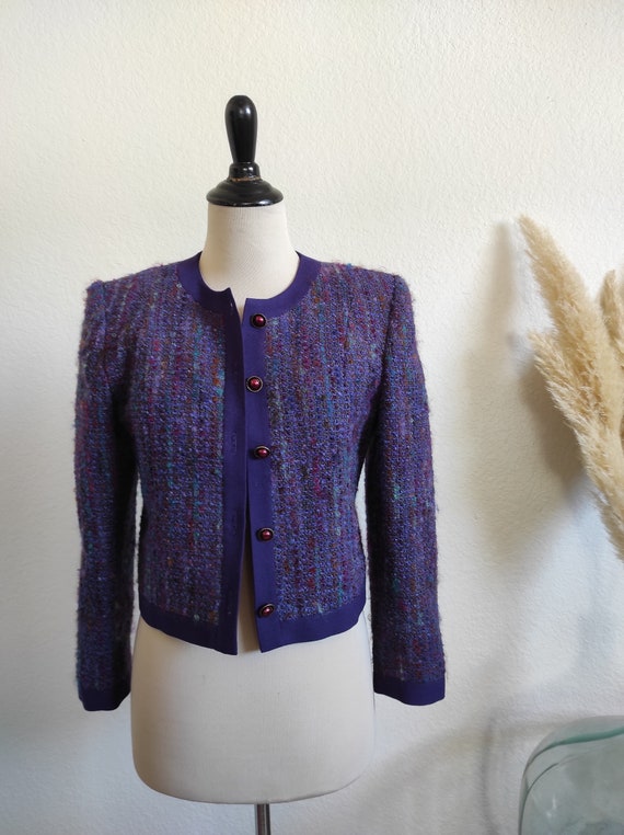 80's Don Elliot tweed purple/multi color Cropped b