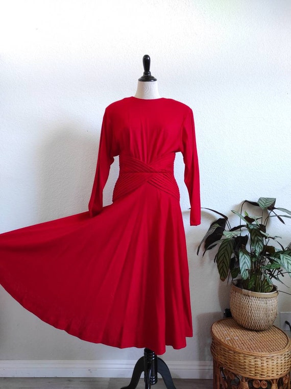 GoRgEoUs NWOT Nancy Johnson red 100% Wool draped/… - image 5