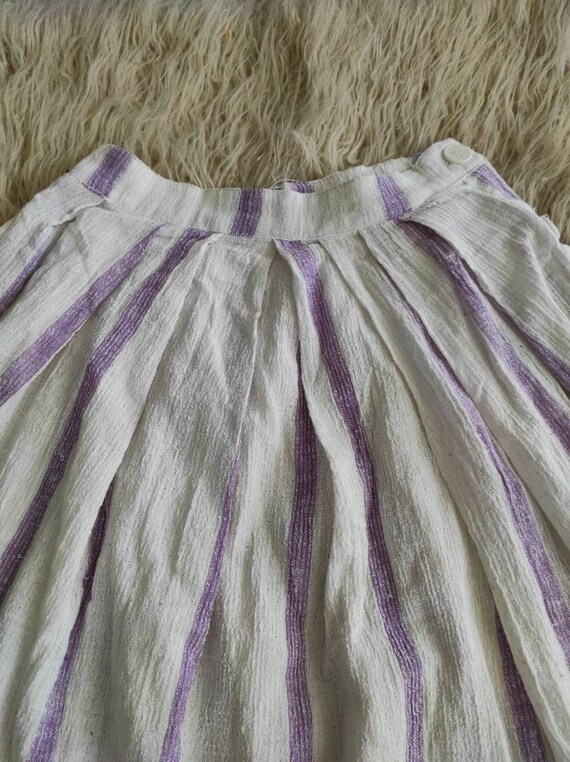 Vintage Zodiac Cotton Gauze Wrap Skirt: Pastel Pu… - image 4