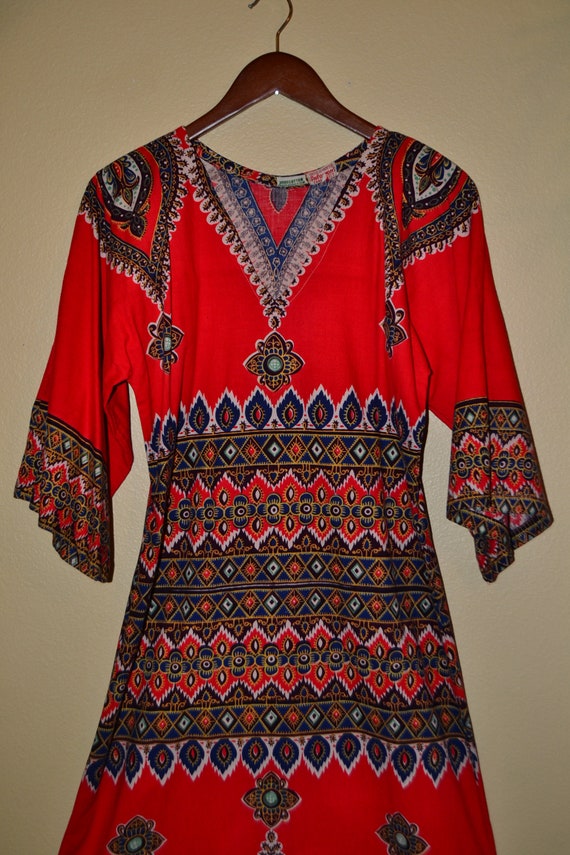 60's 70's Pakistan Boho Gypsy Goddess dashiki col… - image 10