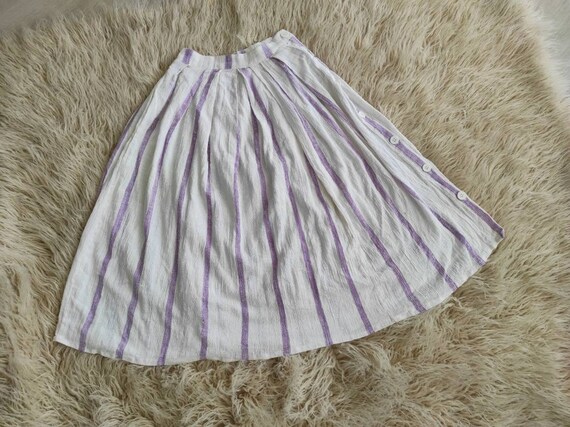 Vintage Zodiac Cotton Gauze Wrap Skirt: Pastel Pu… - image 2