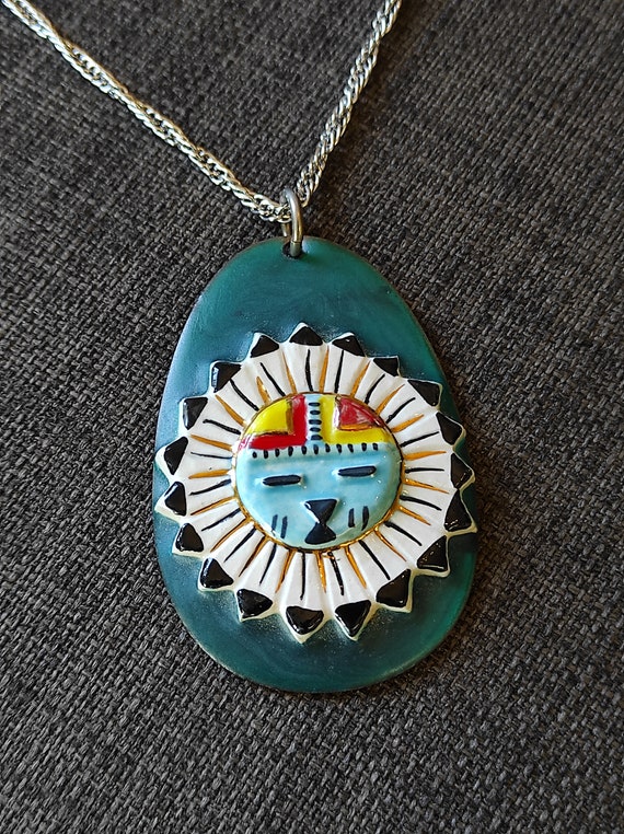 Native American copper and ceramic/hand painted S… - image 4