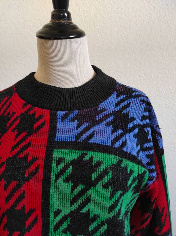 80's super cool Glamour Knit Gingham pattern red/gree… Gem