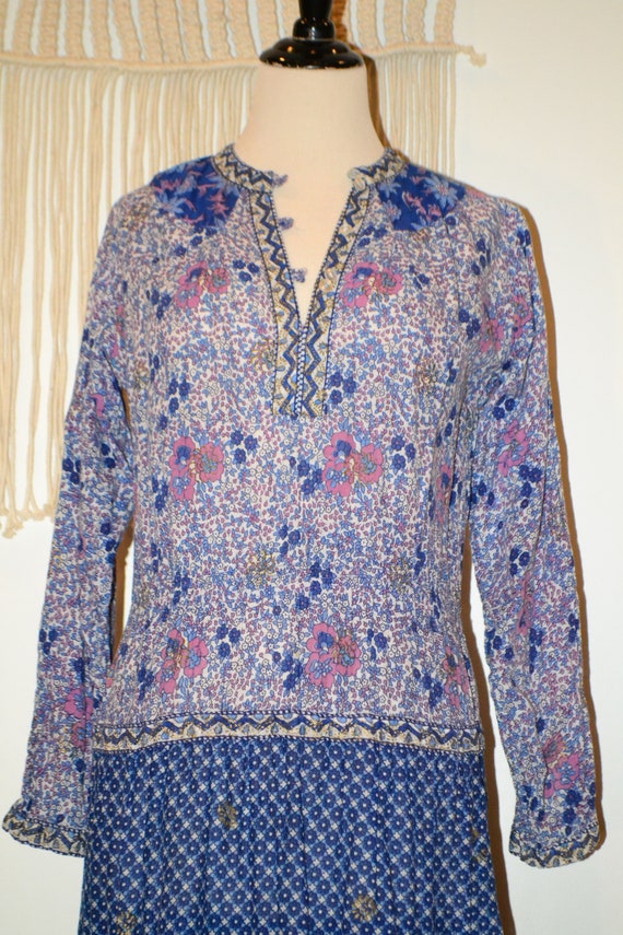 70's 80's Kaiser Pakistan blue/pink/white soft sh… - image 10