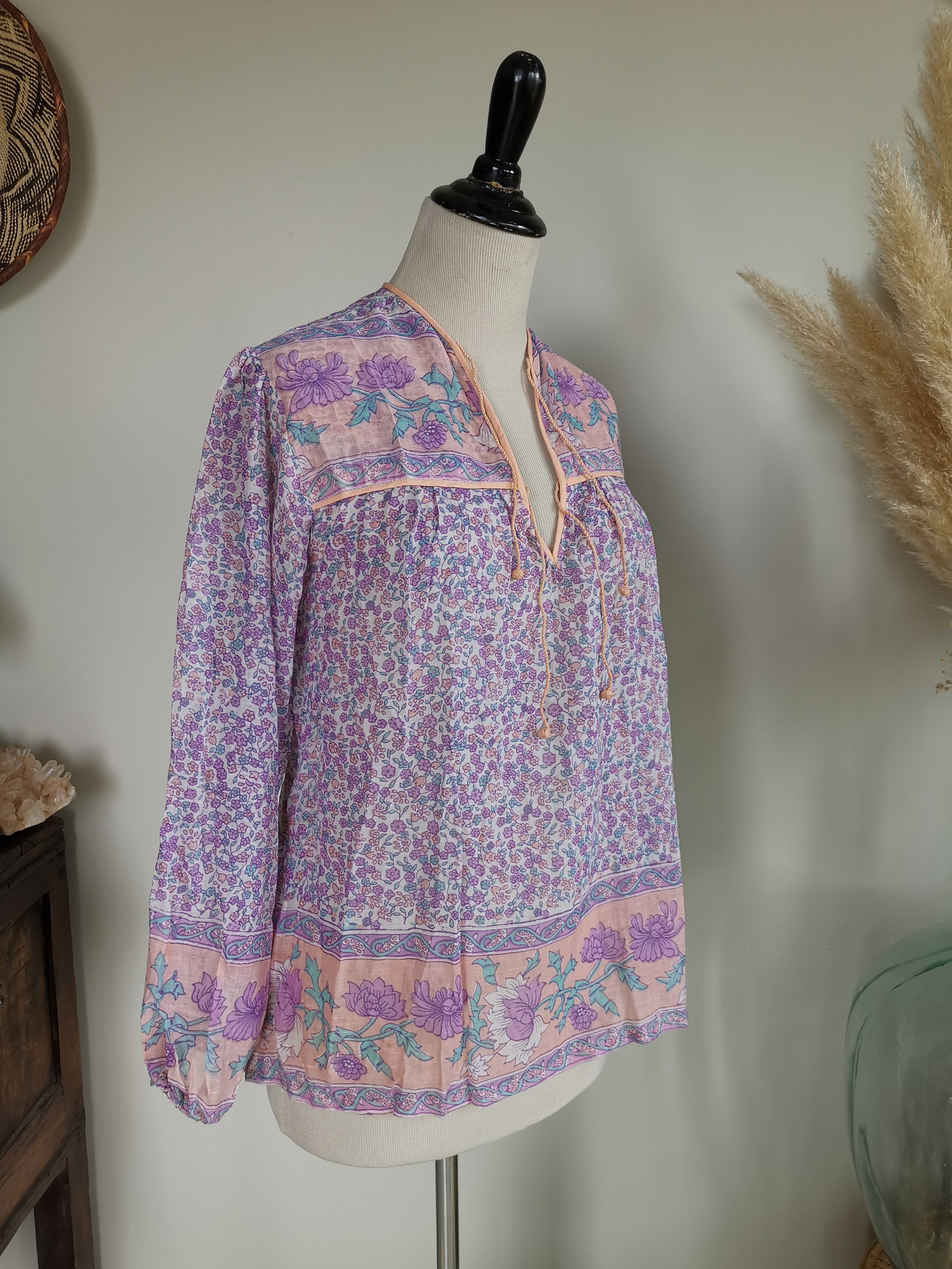 Vintage 70s Indian Cotton Tunic Top - Etsy