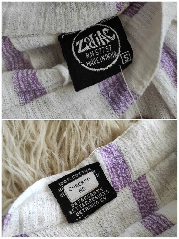 Vintage Zodiac Cotton Gauze Wrap Skirt: Pastel Pu… - image 10