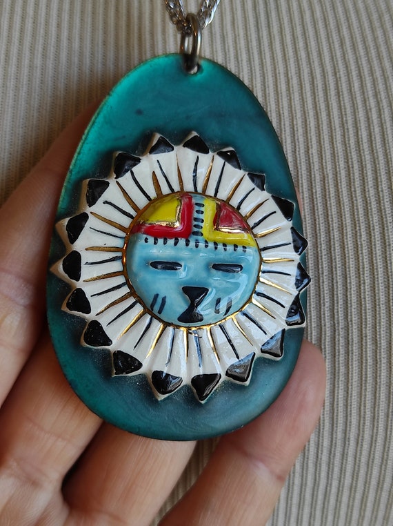 Native American copper and ceramic/hand painted S… - image 5