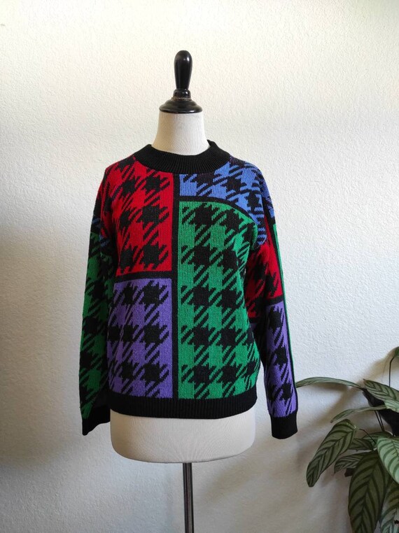 80's super cool Glamour Knit Gingham pattern red/gree… Gem