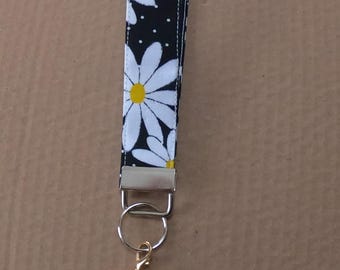 Flower Wristlet Keychain with Bumblebee Charm