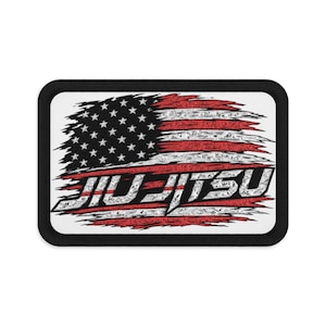 Parche bordado de Jiu-Jitsu con la bandera estadounidense / USA MMA BJJ resistente