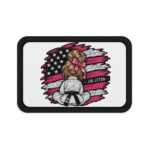Martial Arts Girl Amerikaanse vlag geborduurd embleem
