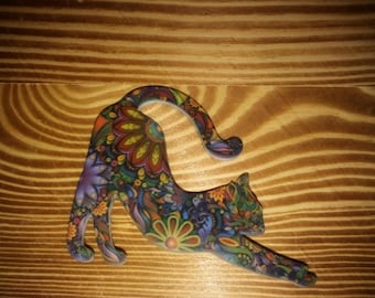Green Cat Brooch