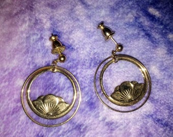 Golden Lotus Earrings