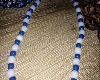 Blue Lapis Agate Bead Necklace