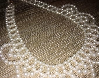 Faux Pearl Bridal Statement Necklace