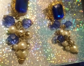 Sapphire Blue ChaCha Bead Earrings