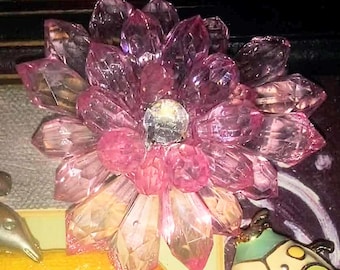 Pink Lucite Brooch