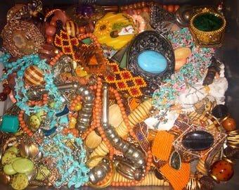 Tribal Silver Gemstones Metals Jewelry Lot