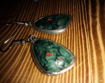 Turquoise Coral Inlay Earrings