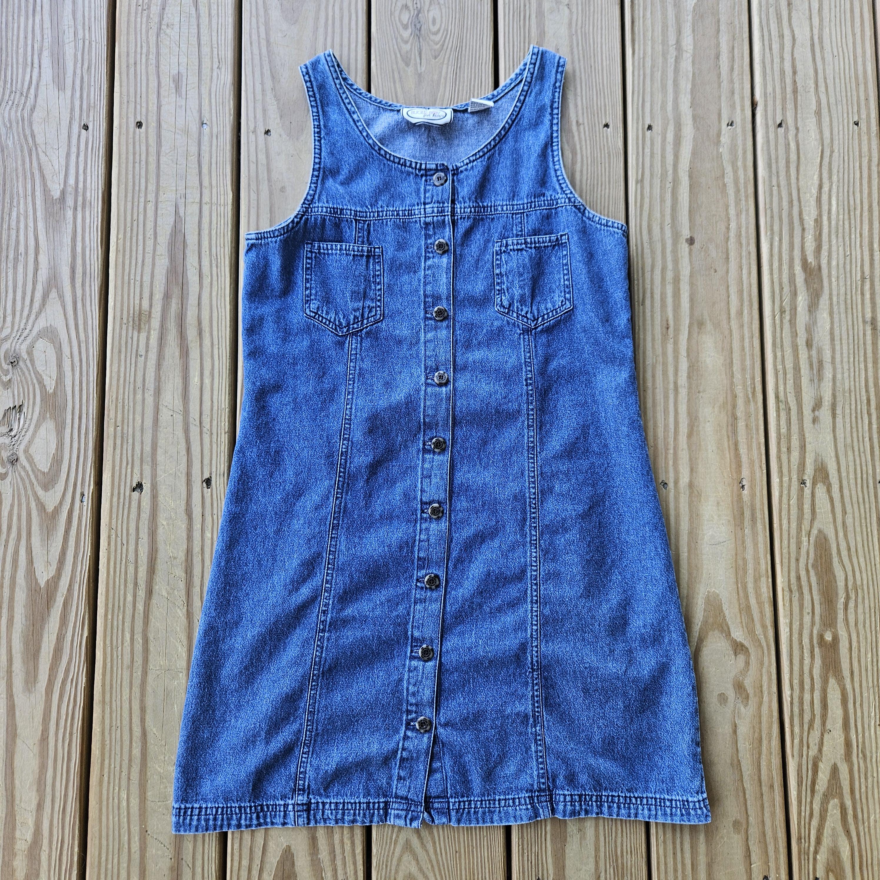 Vintage Denim Sleeveless Dress - Etsy