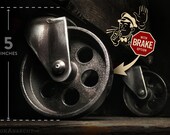 5 quot Black Casters With Locks, Brake Feature