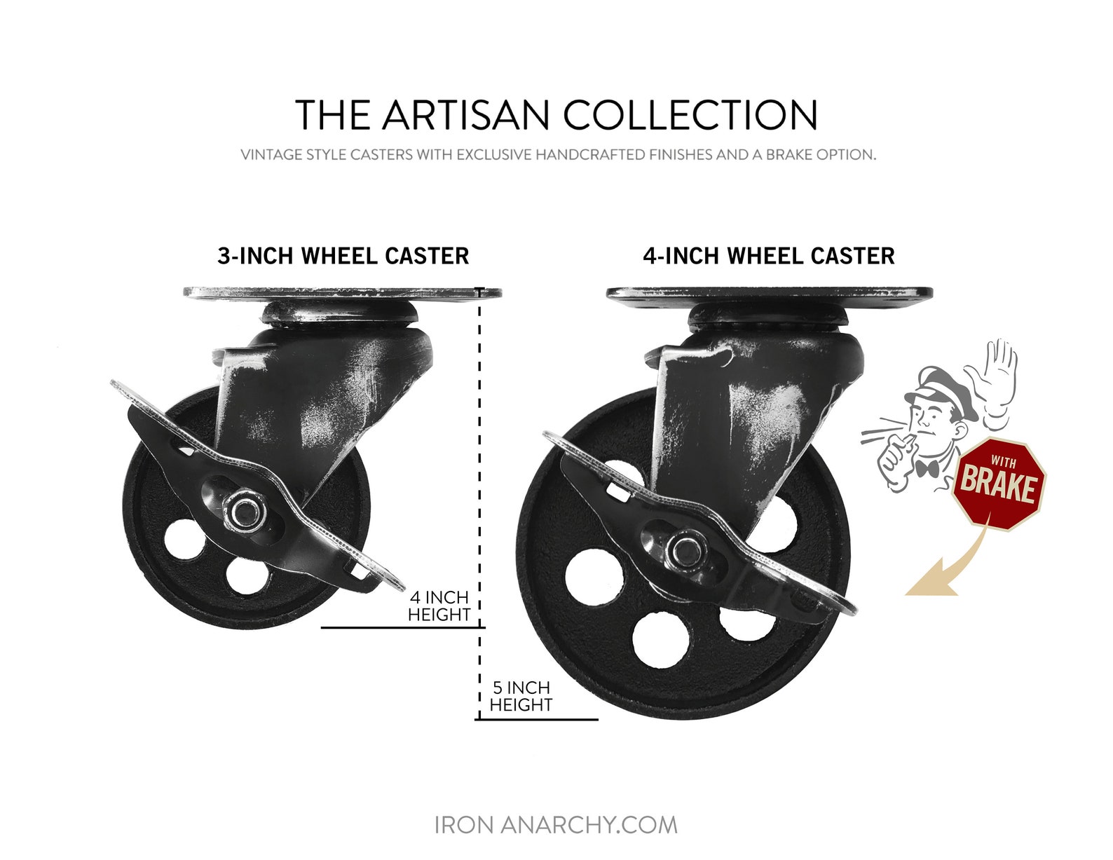 4 schwarze Rollen mit Schlössern Bremsfunktion | Etsy