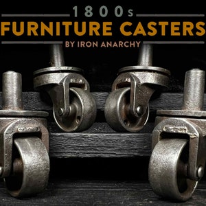 Antique Furniture Casters, Vintage Industrial Table Stem Caster Set