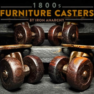 Antique Furniture Caster Set, Small Vintage Table Wheels