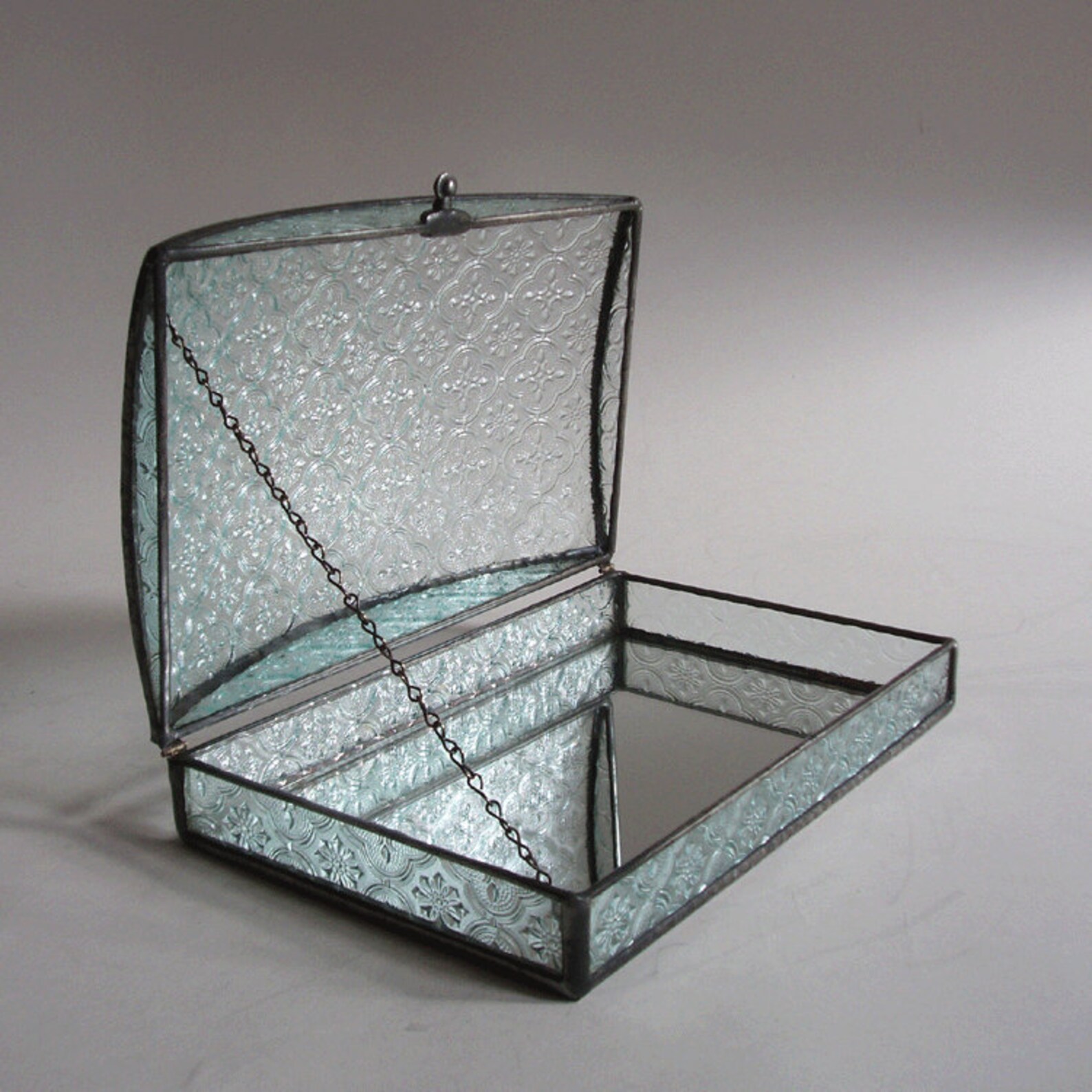 Stained glass jewelry box rectangular dome classic pattern Etsy