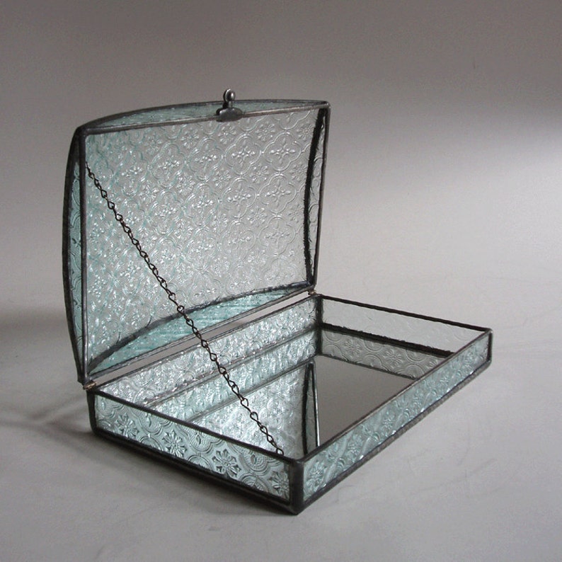 Stained glass jewelry box rectangular dome classic pattern Etsy