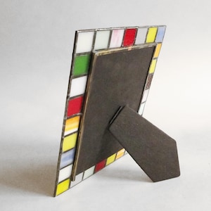 5X7 picture frame - Stained glass opal color glass - vertical or horizontal image 3