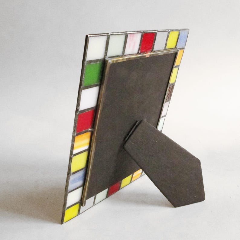 5X7 picture frame - Stained glass opal color glass - vertical or horizontal image 3