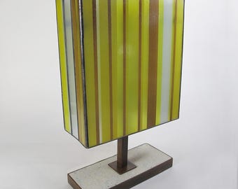 Stained glass table lamp  - One of a kind - Airbrush glass enamels