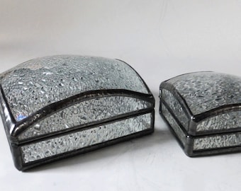 Glass jewelry box - abstract pattern - 2 sizes
