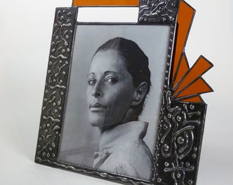 8 x 10 glazen fotolijst - uniek - glas-in-lood - verticaal