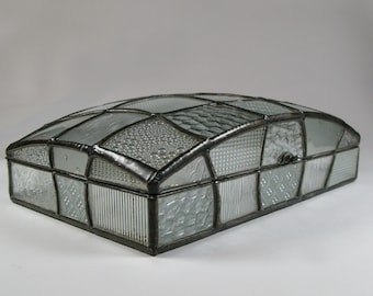 Large dome jewelry box - Art deco style patchwork