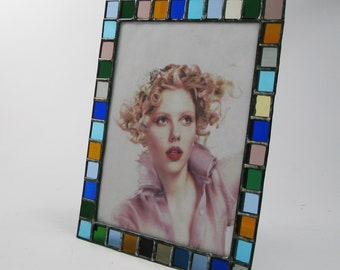 Fotolijst 8 x 10 - doorschijnend gekleurd glas - verticaal of horizontaal