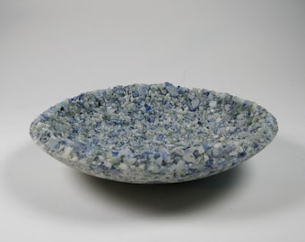 Recycled Glass Bottle Bowl: Textured Enamel Plate