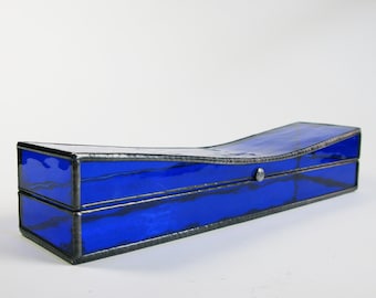 Stained Glass Jewelry Box: Opium Pillow Design, Pewter Patina