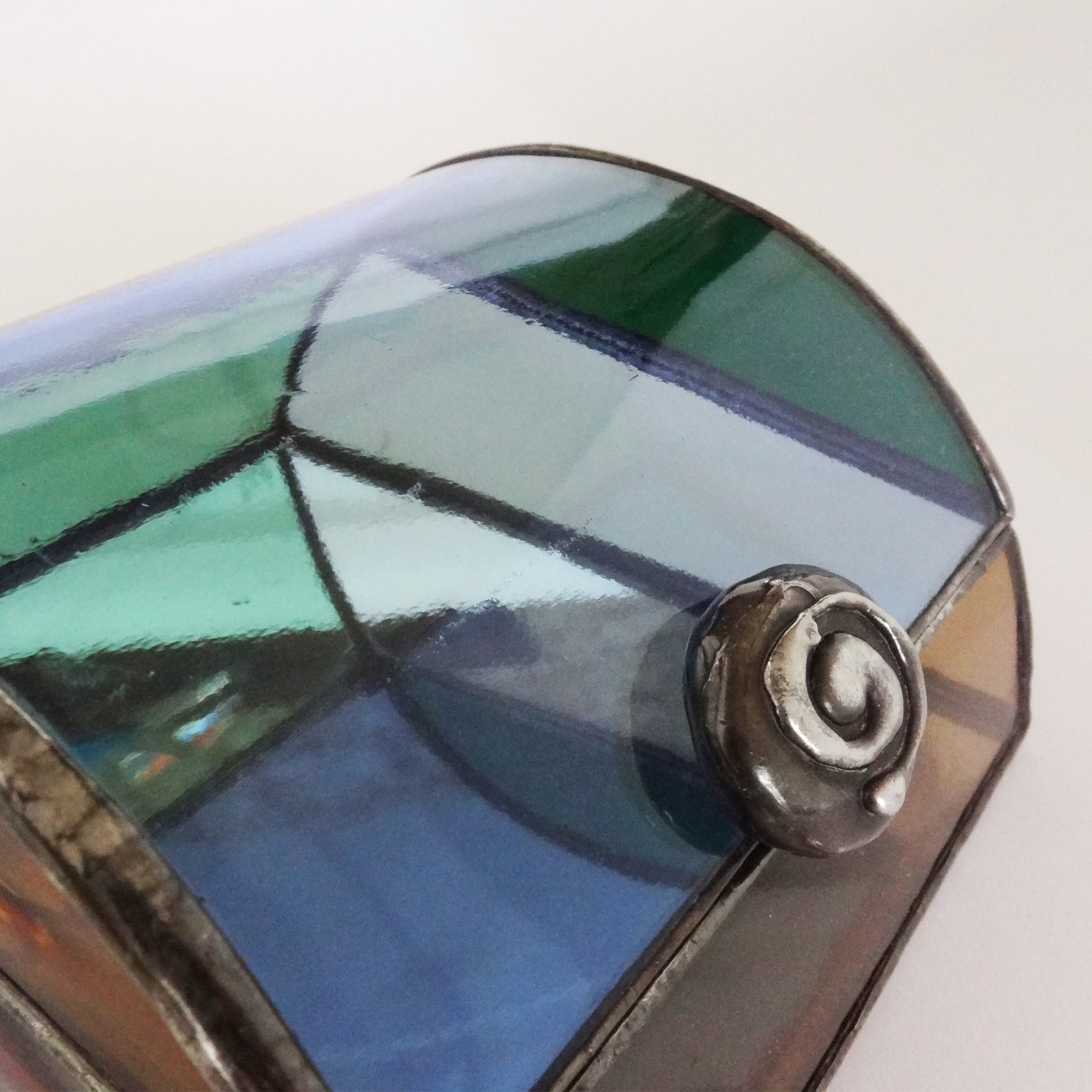 Stained glass jewelry box Multicolor art glass One of a Etsy