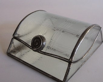 Glass jewelry box - mid modern style pattern